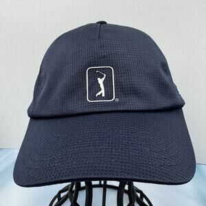 PGA Tour Golf Airflux Professional Ventilation Adjustable Hat Cap Navy Blue EUC